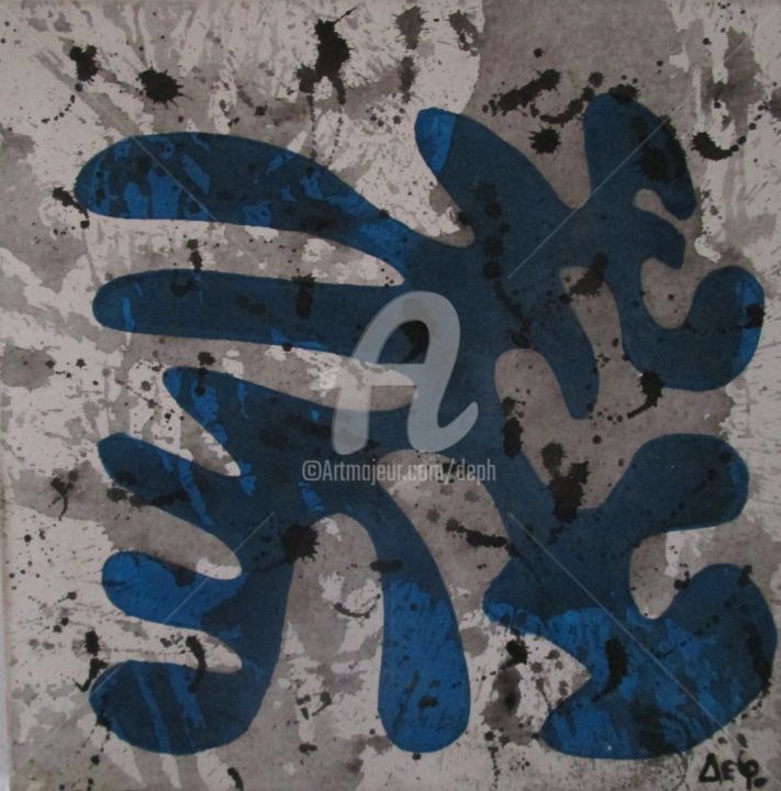 Malerei mit dem Titel "abstrait  monster 4…" von Deph, Original-Kunstwerk, Acryl