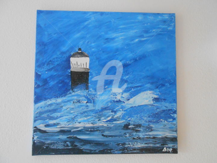 Schilderij getiteld "la mer déchainée et…" door Deph, Origineel Kunstwerk, Acryl