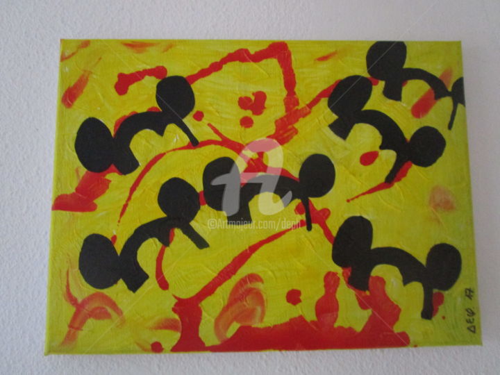 Peinture intitulée "pop art mickey 30x4…" par Deph, Œuvre d'art originale, Acrylique