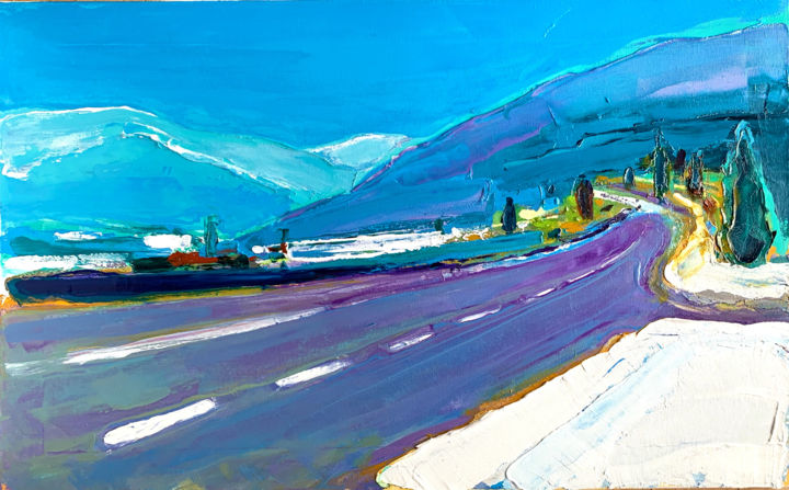 Painting titled "On the way to the m…" by Irena Depko Irina Depko, Original Artwork, Oil