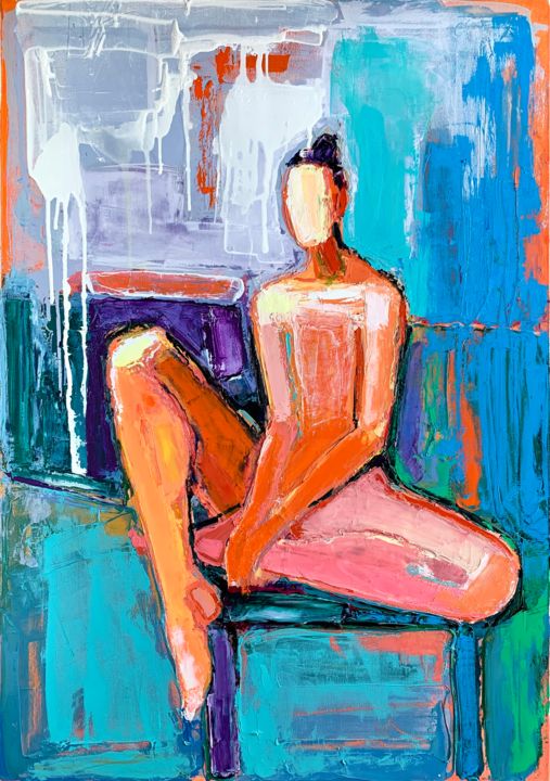 Peinture intitulée "From serie:”Figures…" par Irena Depko Irina Depko, Œuvre d'art originale, Huile Monté sur Châssis
