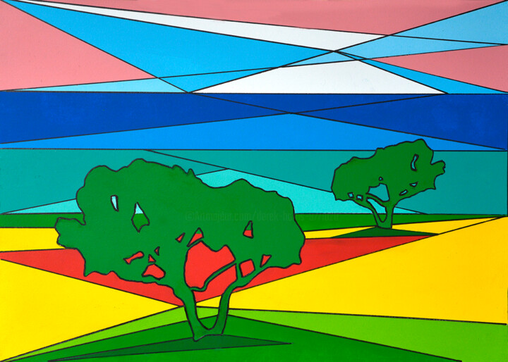 Цифровое искусство под названием "Olive Trees in the…" - Derek Harris, Подлинное произведение искусства, Цифровая печать