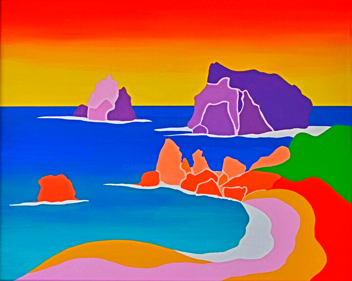 Digital Arts titled "Petra Tou Romiou 12" by Derek Harris, Original Artwork, Digital Print