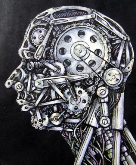 Peinture intitulée "Machine Head" par Derek Hobbs, Œuvre d'art originale