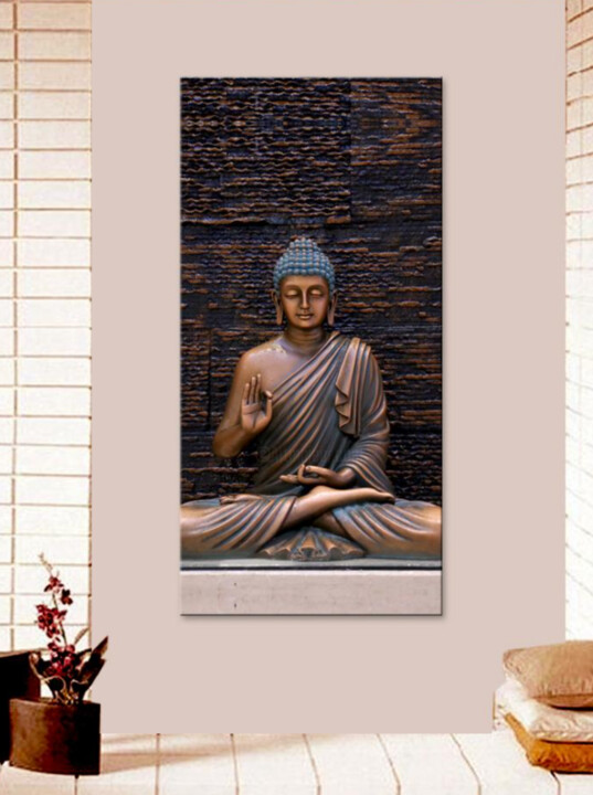 Malarstwo zatytułowany „Buddha Wall Art” autorstwa Derik Methew, Oryginalna praca, Akryl