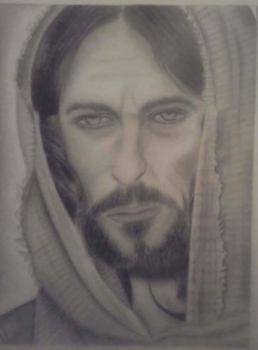Dessin intitulée "Jesus Cristo" par Derival, Œuvre d'art originale