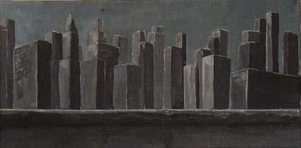 Painting titled "ARRIVEE A NEW YORK 3" by Derrey, Original Artwork