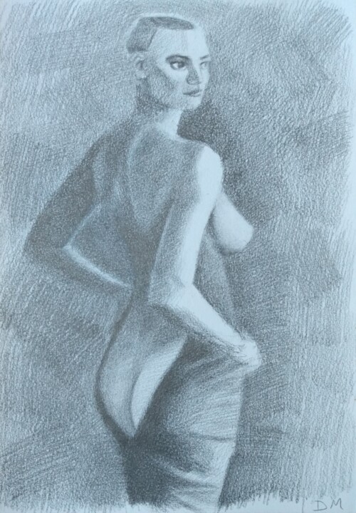 Drawing titled "Mannequin du futur" by Déryck Maindron, Original Artwork, Graphite
