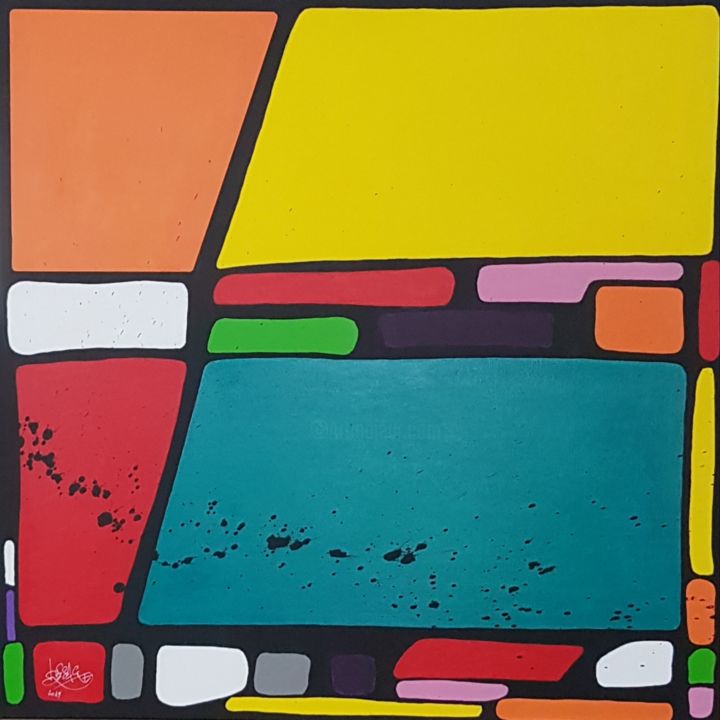Painting titled "Maroc 519" by Desag, Original Artwork, Acrylic Mounted on Wood Stretcher frame