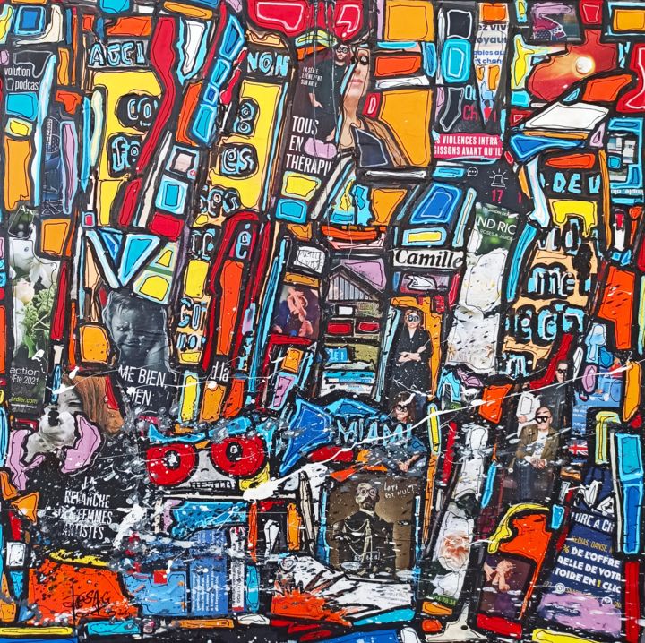 Collages titled "While my guitar gen…" by Desag, Original Artwork, Acrylic