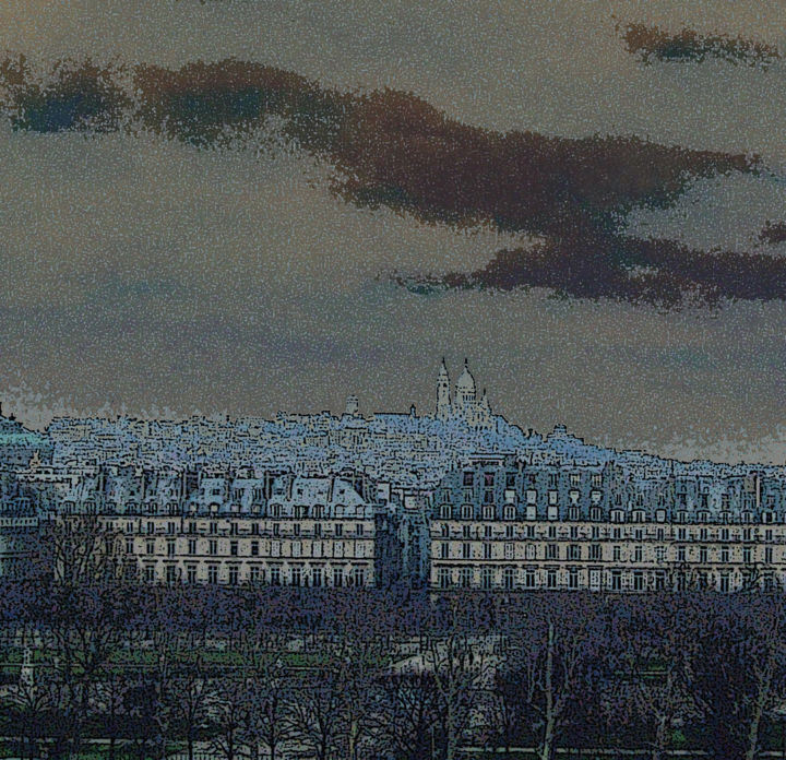 Arte digital titulada "La butte Montmartre…" por René Desenne, Obra de arte original, Otro