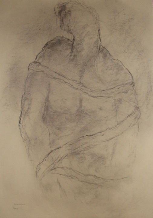 Peinture intitulée "Fusain sur papier :…" par René Desenne, Œuvre d'art originale, Autre