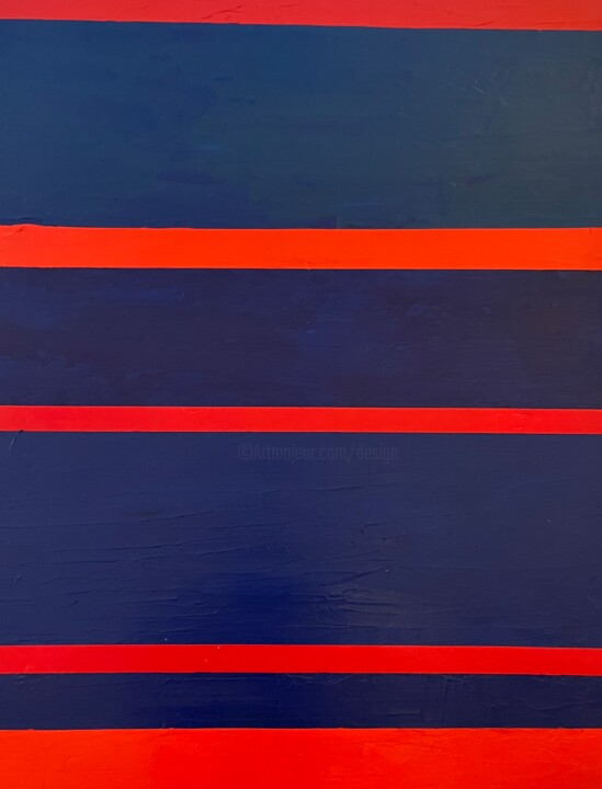 Painting titled "Lignes 3" by Dominique Danguy, Original Artwork, Acrylic Mounted on Wood Stretcher frame