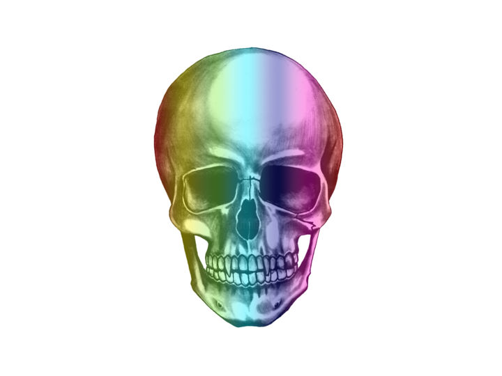 Digital Arts titled "Skull Color" by Jessie Morais, Original Artwork, Digital Painting
