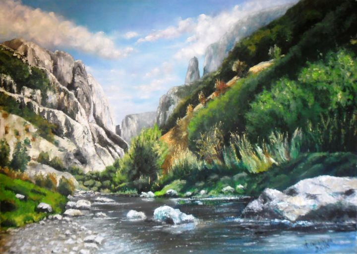 Painting titled "Torda-Gorge" by Designlipe, Original Artwork, Oil
