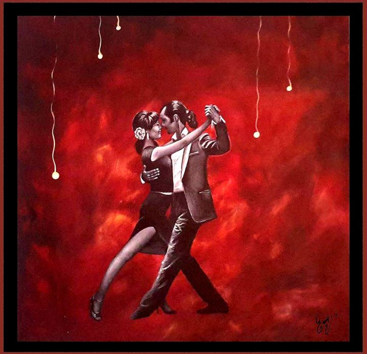 Painting titled "Les danseurs" by Les Pinceaux D'Alice, Original Artwork, Acrylic