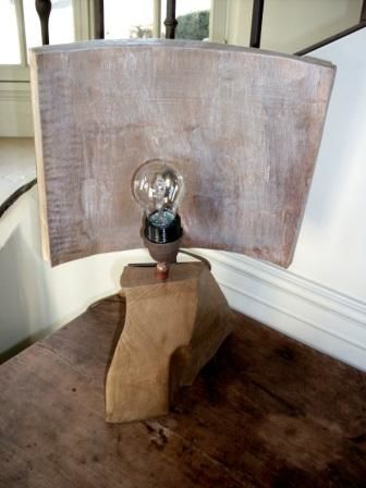 Sculpture titled "Lampe à poser" by Design Wood, Original Artwork