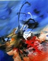 Pintura titulada "Bleu embrasé" por Copyright Maria Desmée, Droits Protégés , Obra de arte original