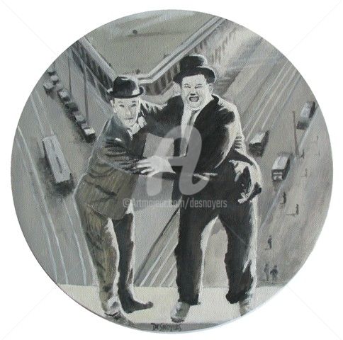Peinture intitulée "Sten Laurel- Oliver…" par Desnoyers, Œuvre d'art originale, Acrylique