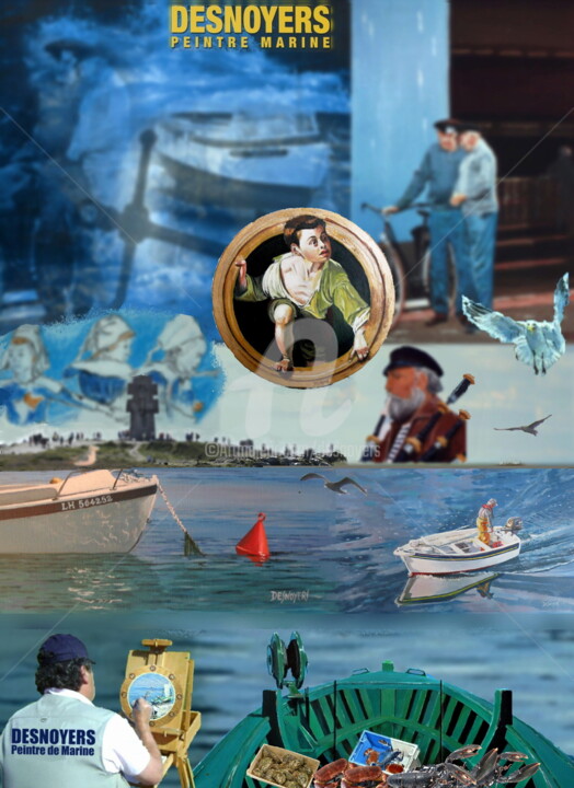 Arte digital titulada "Curiosité marine" por Desnoyers, Obra de arte original, Foto-montaje