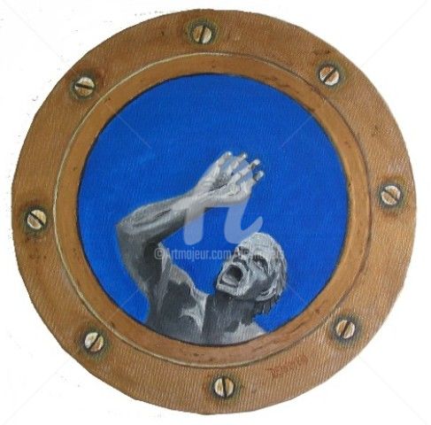 Peinture intitulée "Un homme à la mer" par Desnoyers, Œuvre d'art originale, Acrylique