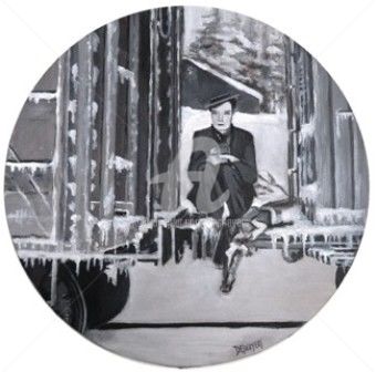 Peinture intitulée "Buster Keaton à fro…" par Desnoyers, Œuvre d'art originale, Acrylique