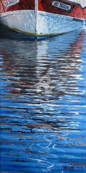 Peinture intitulée "Reflets en mer d'Ir…" par Desnoyers, Œuvre d'art originale