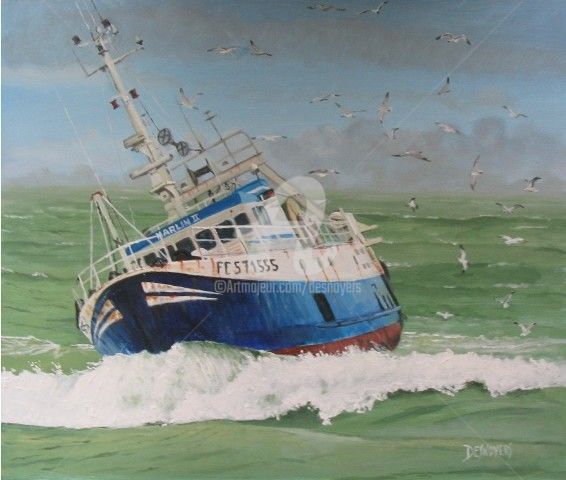 Painting titled "LE MARLIN II" by Desnoyers, Original Artwork, Acrylic