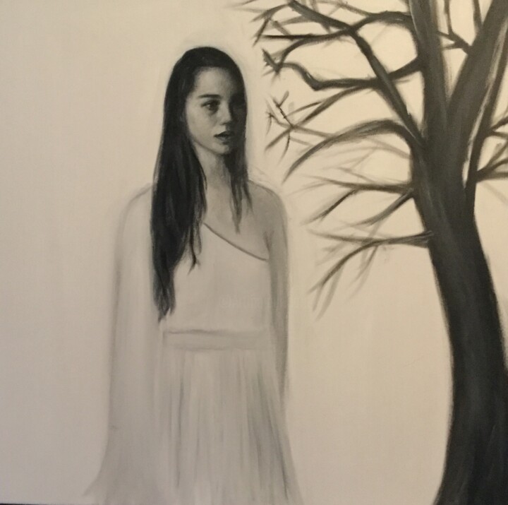 Malerei mit dem Titel "The tree that lost…" von Despoina Kantere, Original-Kunstwerk, Öl