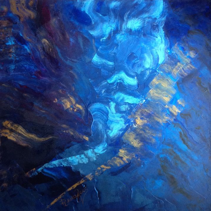 Peinture intitulée "Sur un air de Blues…" par Dominique Desroziers, Œuvre d'art originale, Huile