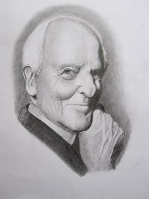 Drawing titled "Jean D'Ormesson" by Dessinangel, Original Artwork