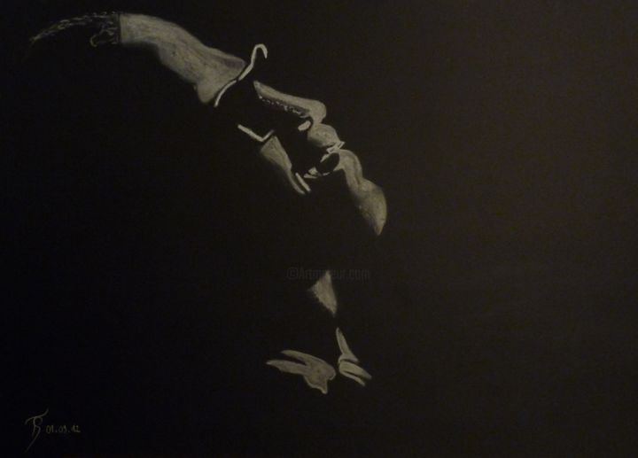 Drawing titled "Ray Charles" by Les Dessins De Sébastien, Original Artwork, Other