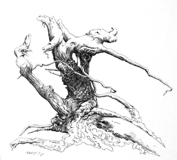 Drawing titled "Danse" by Pierre Fabry, Original Artwork, Ink