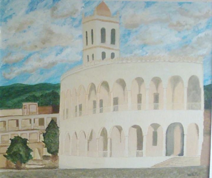 Peinture intitulée "mosquée de Moroni" par Nadhufa, Œuvre d'art originale