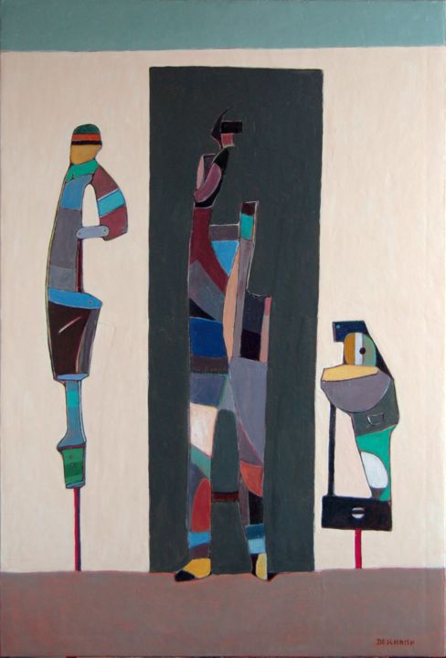 Pintura intitulada "Puppets" por Jean-Marie Deschamp, Obras de arte originais, Óleo