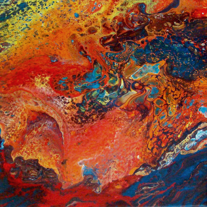 Pintura titulada "Fire and water" por Detelina Zdravkova, Obra de arte original, Acrílico