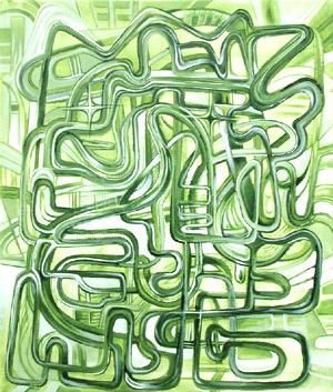 Peinture intitulée "reseau fluide" par Deug, Œuvre d'art originale,