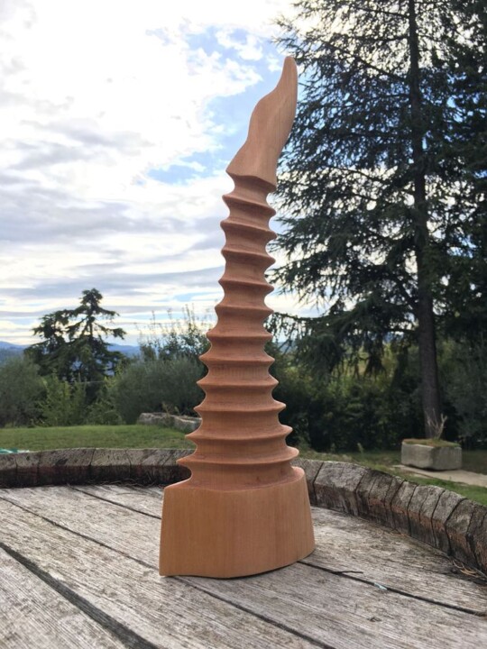 Скульптура под названием "La spina" - Deusmou, Подлинное произведение искусства, Дерево