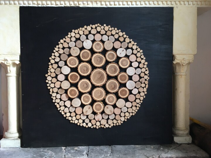 "Mandala- copricamino" başlıklı Heykel Deusmou tarafından, Orijinal sanat, Ahşap