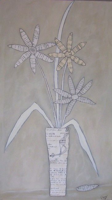 Peinture intitulée "BOUQUET DE MOTS" par R Devarrewaere, Œuvre d'art originale