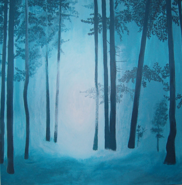 Painting titled "Mystic Forest I" by Dave Vanderstraeten, Original Artwork, Acrylic