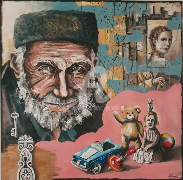 Pintura titulada "Memories" por Devis Ponzellini, Obra de arte original, Oleo Montado en Bastidor de camilla de madera