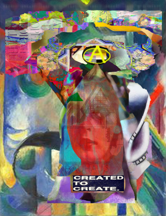 Grafika cyfrowa / sztuka generowana cyfrowo zatytułowany „Created to Create” autorstwa Devorah Rosen, Oryginalna praca, Mala…