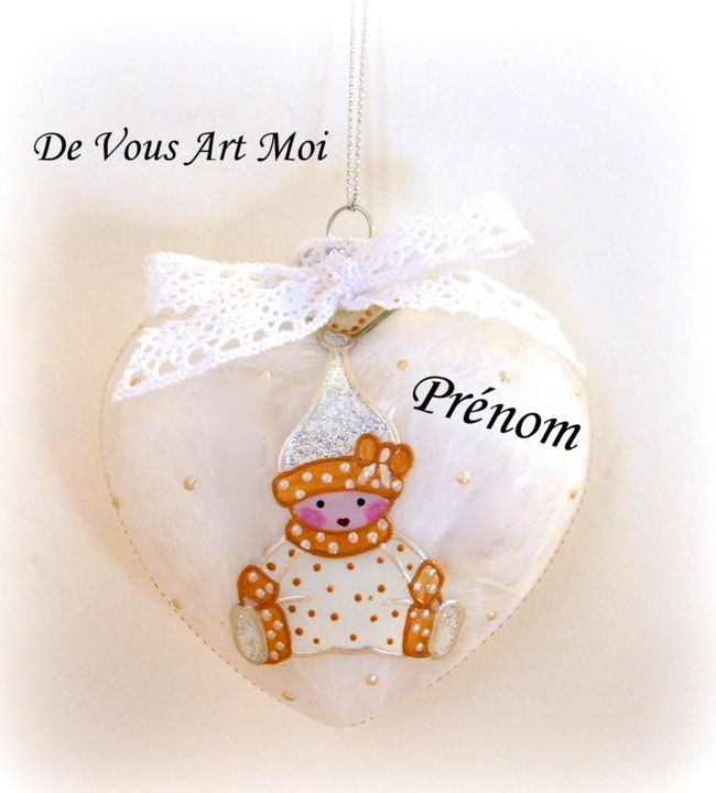Boule De Noël Personnalisée Bébé De Noël Cœur En V Artisanat