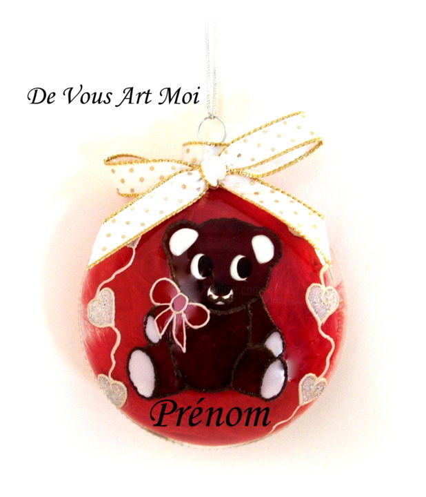 Artcraft titled "Boule Noël prénom p…" by Devousartmoi, Original Artwork, Paper & Party Supplies