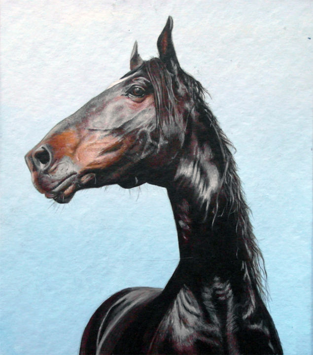 Peinture intitulée "Horse" par Ramona Pepegna Bianchini, Œuvre d'art originale, Acrylique