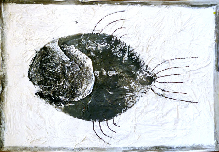 Collages titled "Come i fossili il l…" by Ramona Pepegna Bianchini, Original Artwork, Paper maché
