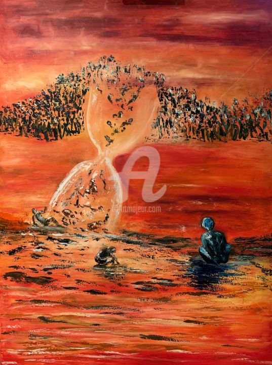 Painting titled "Время. Наблюдатель" by Dganna, Original Art, Oil