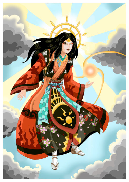 Desenho intitulada "Amaterasu Omikami" por Diego Garcez, Obras de arte originais, Pintura digital