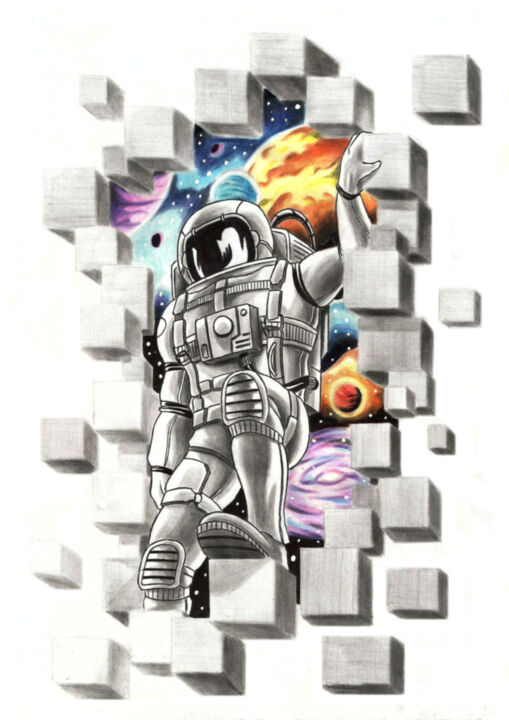 Astronauta, Dibujo por Diego Garcez | Artmajeur